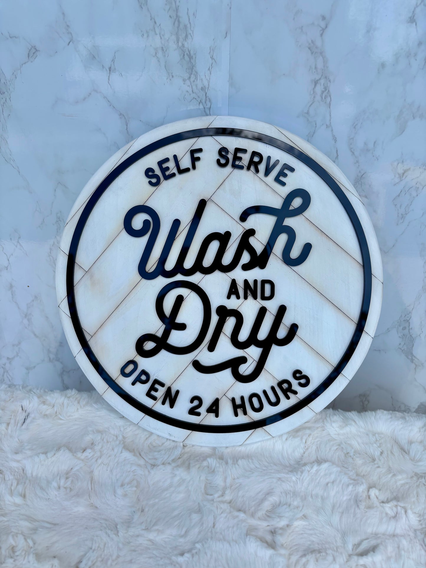 Wash and Dry Round Sign