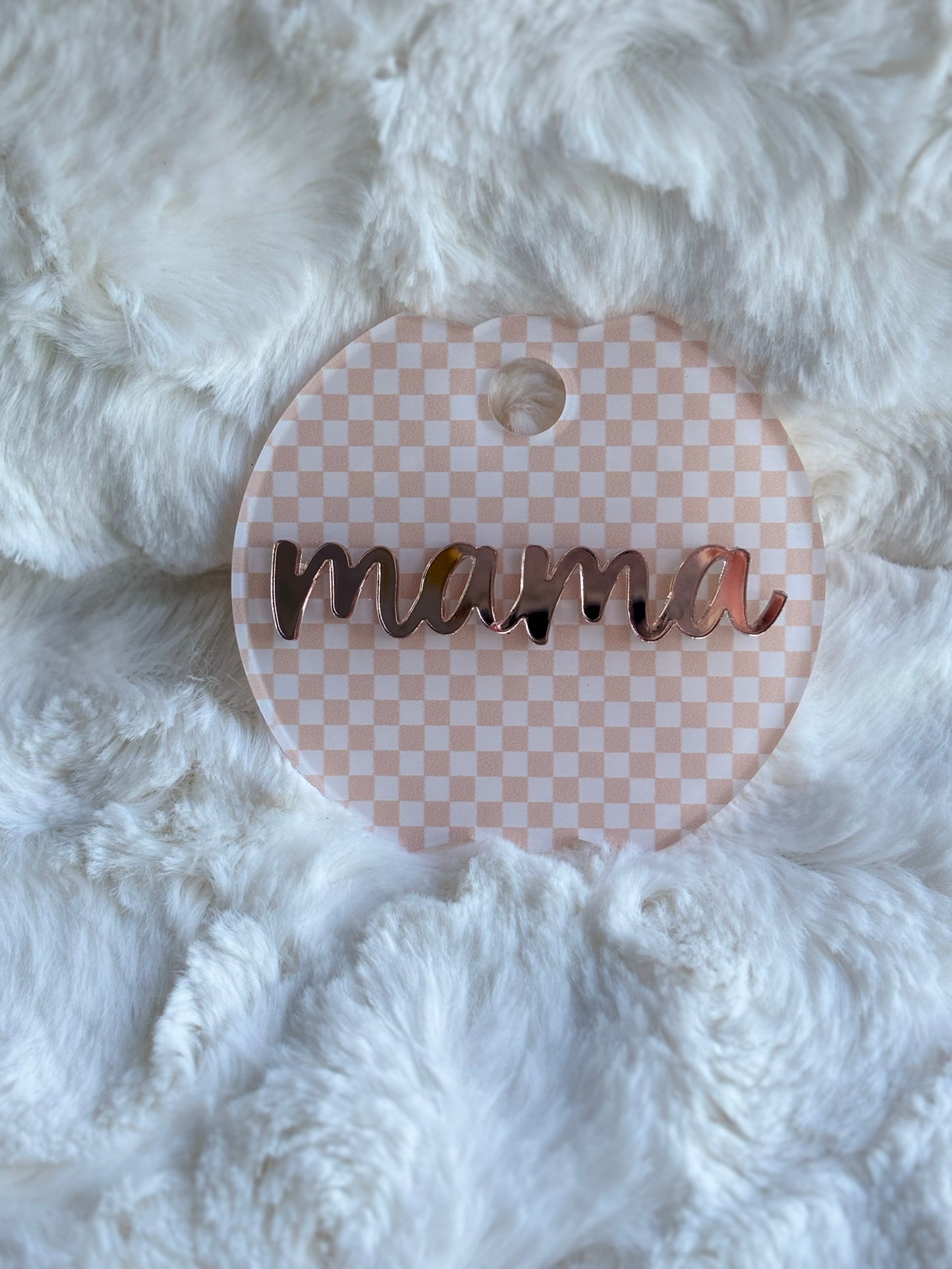 Peach Mama Checkered Stanley Topper