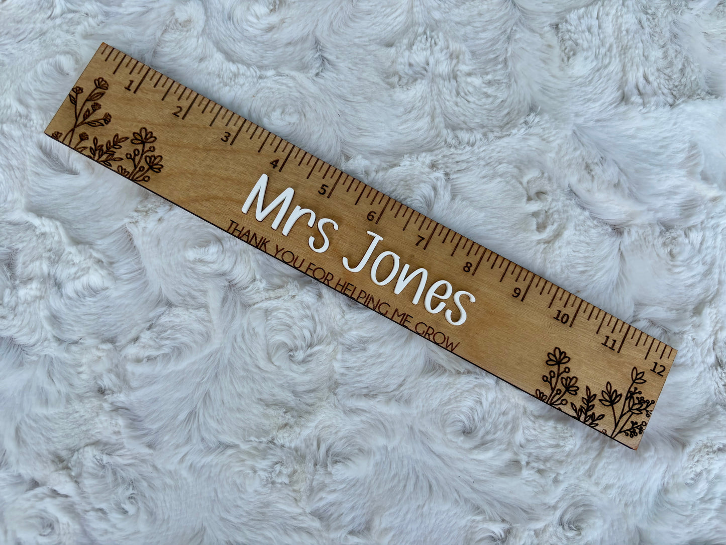 Personalized Floral Ruler
