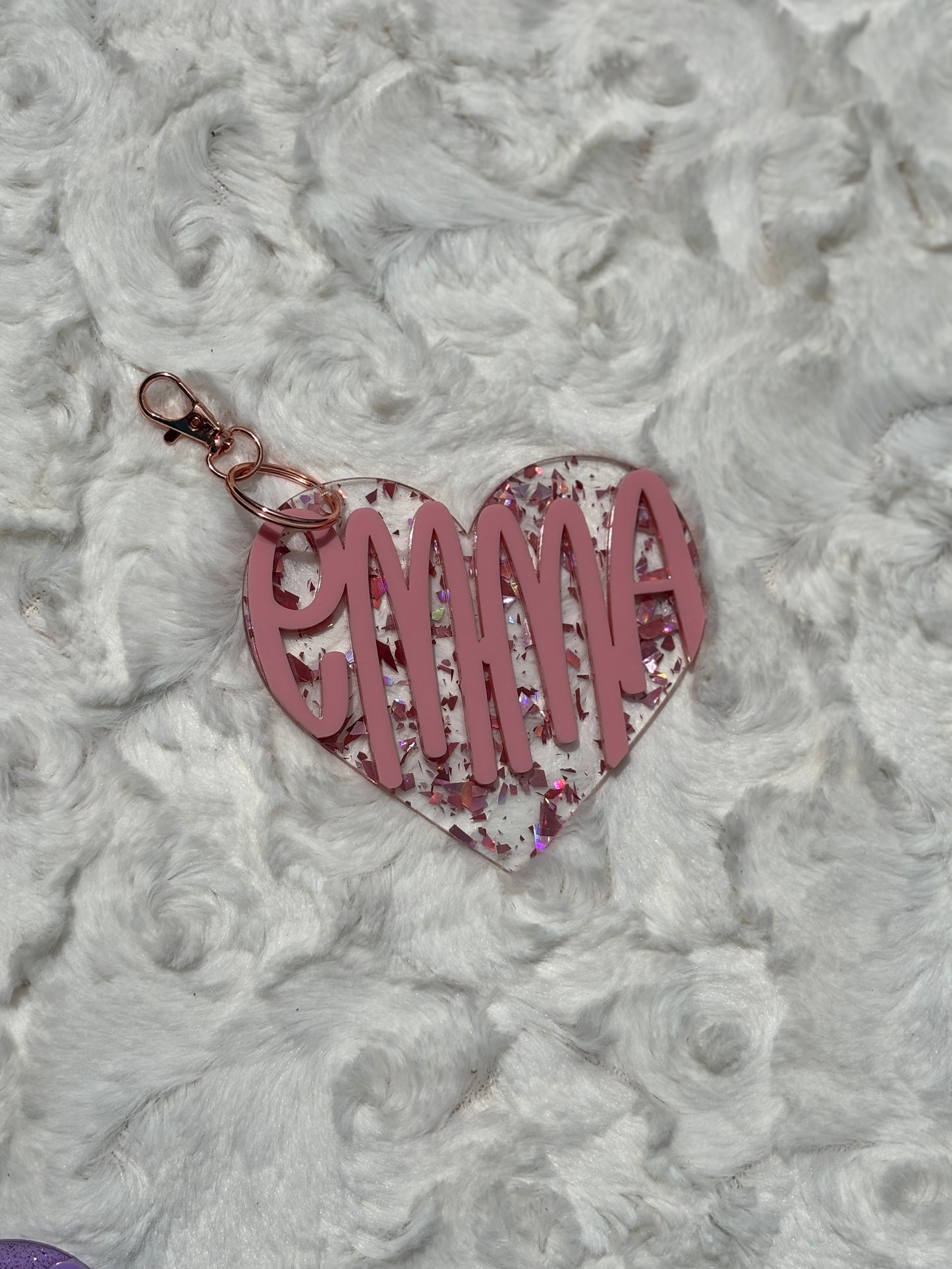 Heart Name Keychain
