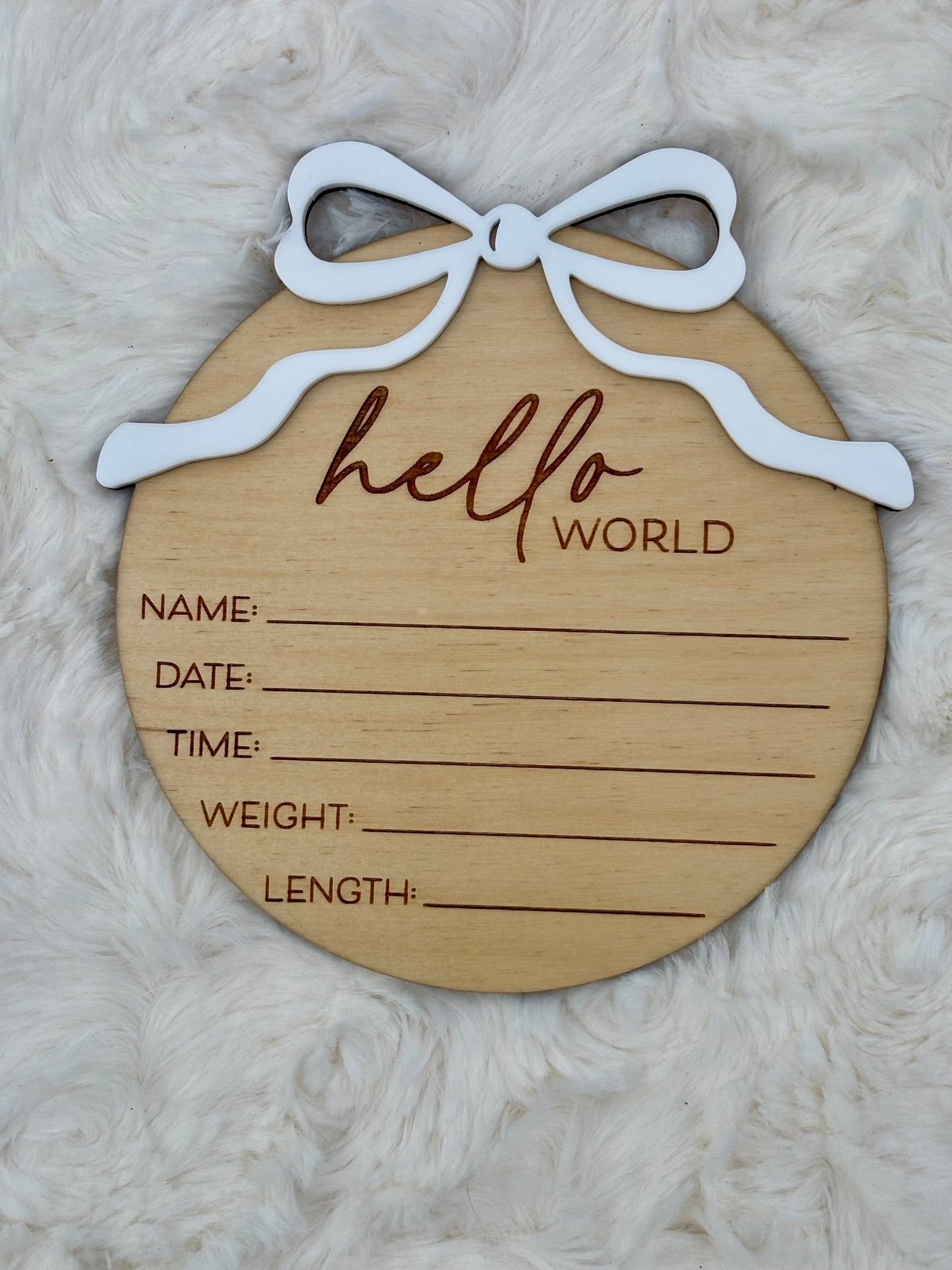Baby Birth Announcement “Bow”