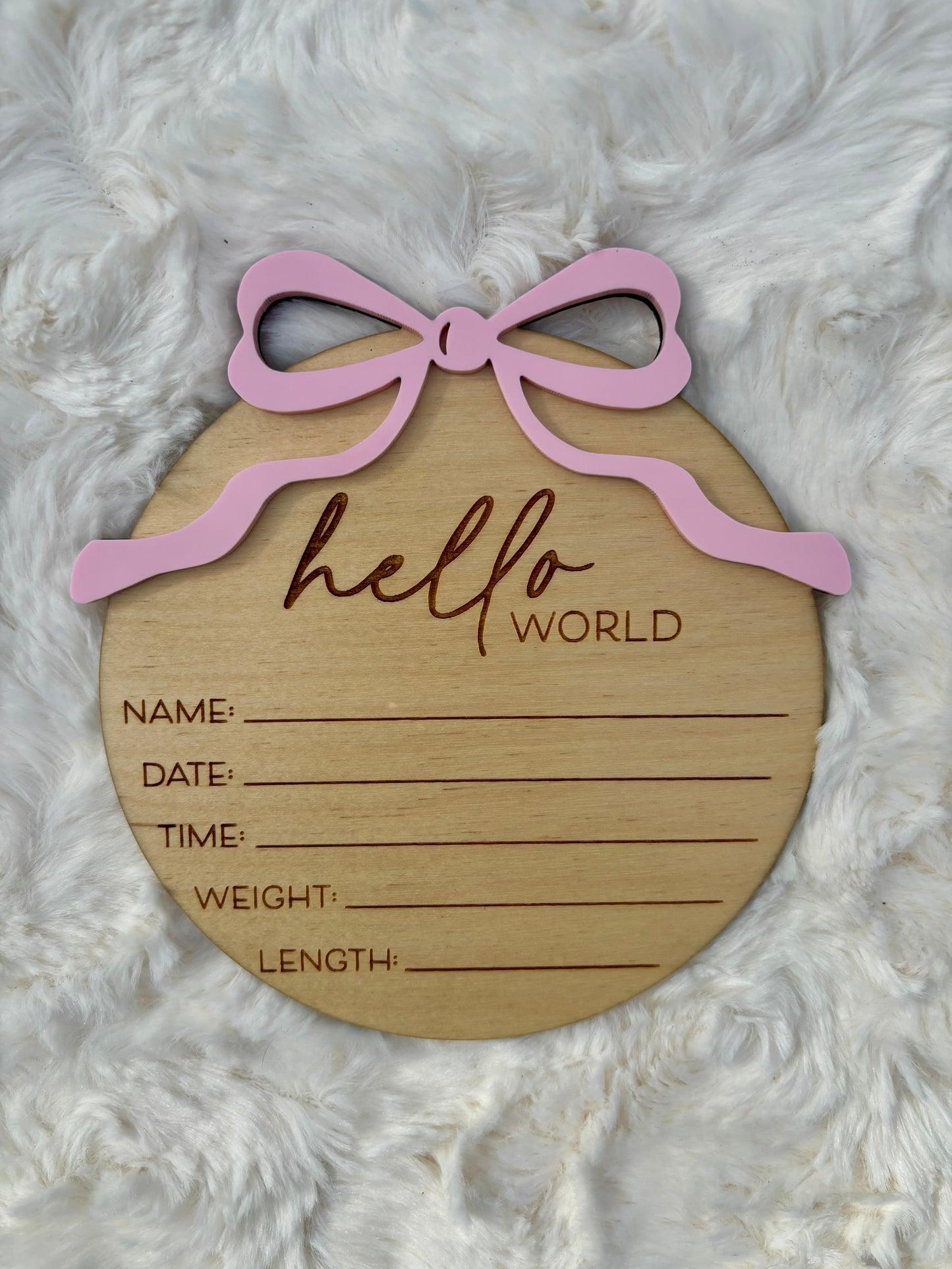 Baby Birth Announcement “Bow”