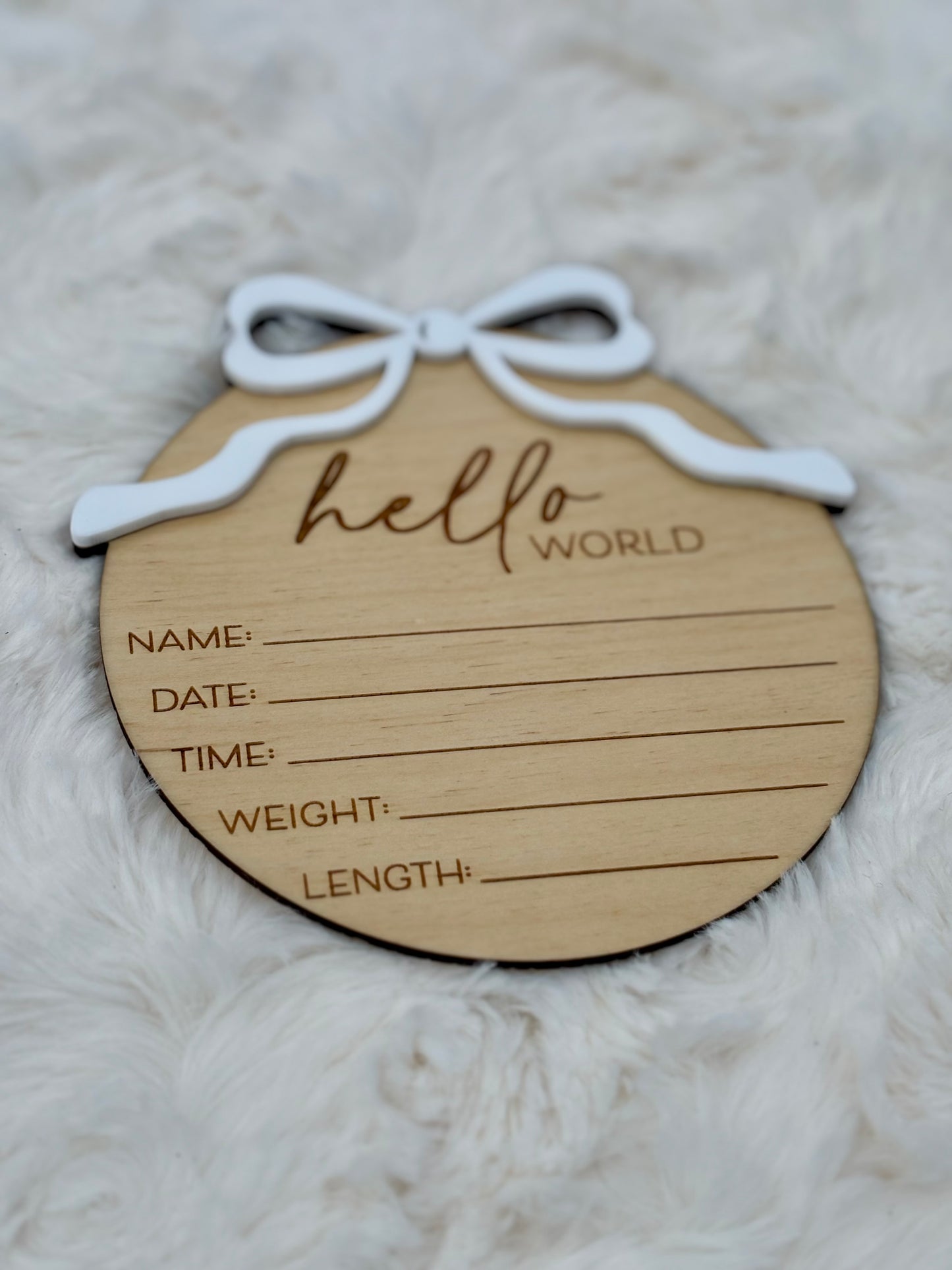 Baby Birth Announcement “Bow”