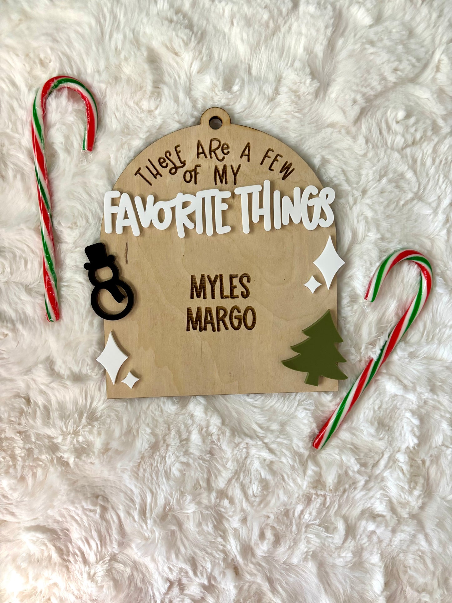 Custom Ornament - Favorite Things “White”