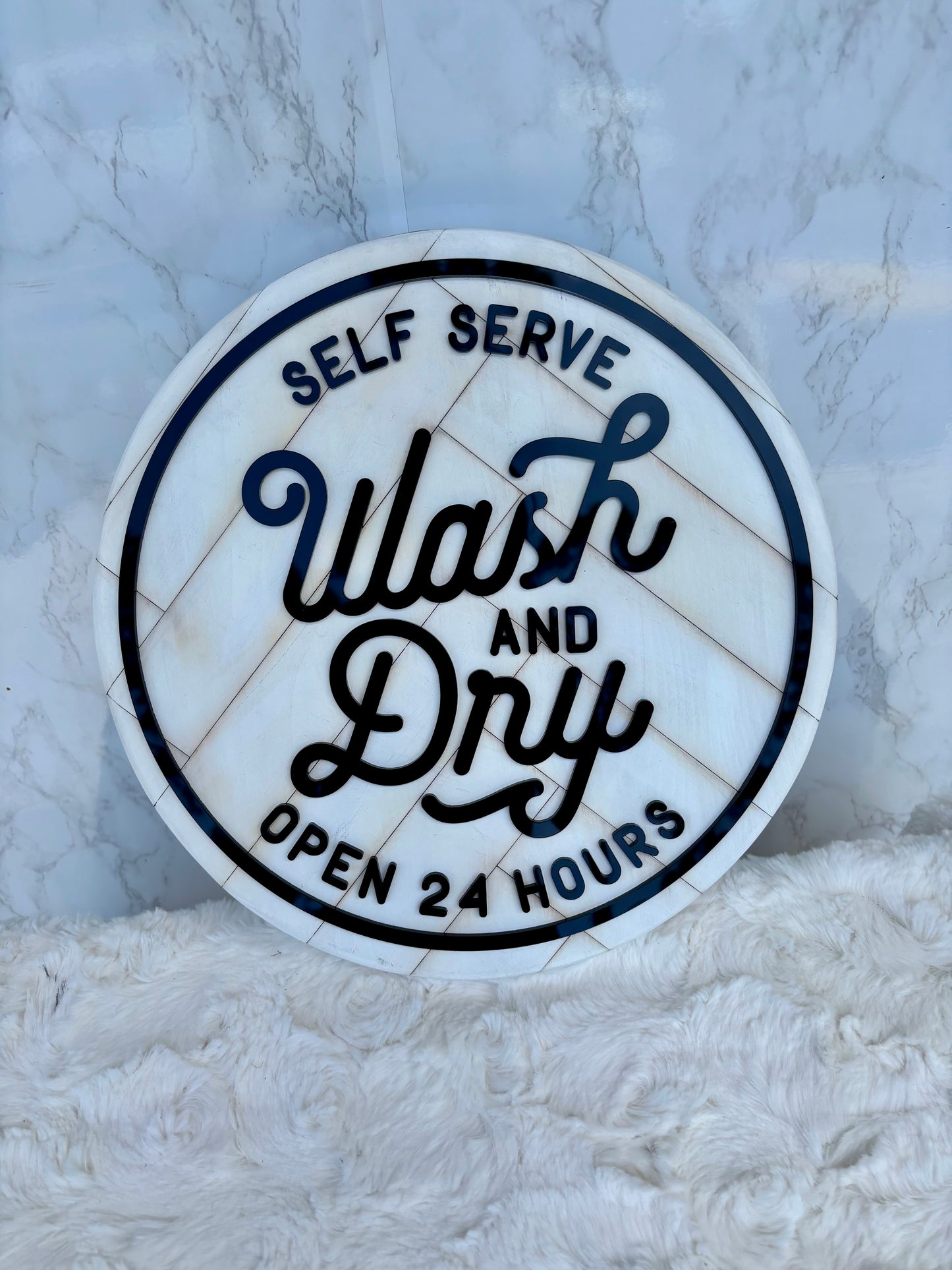 Wash and Dry Round Sign