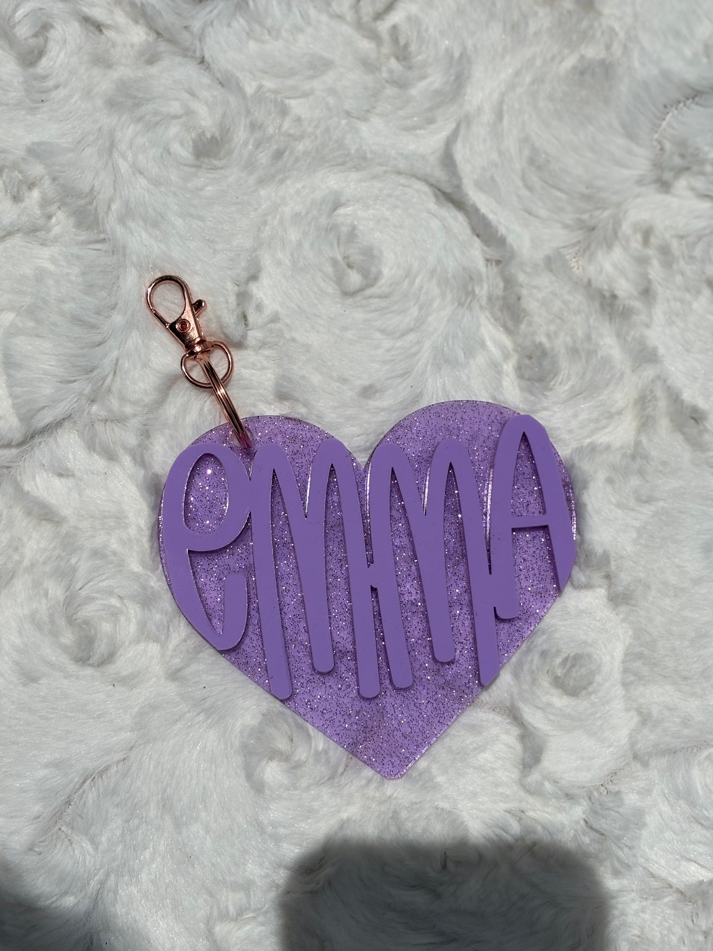 Heart Name Keychain