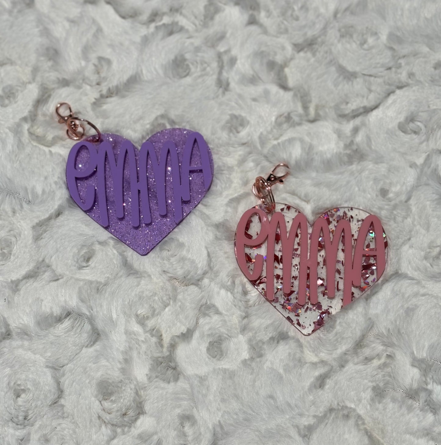 Heart Name Keychain