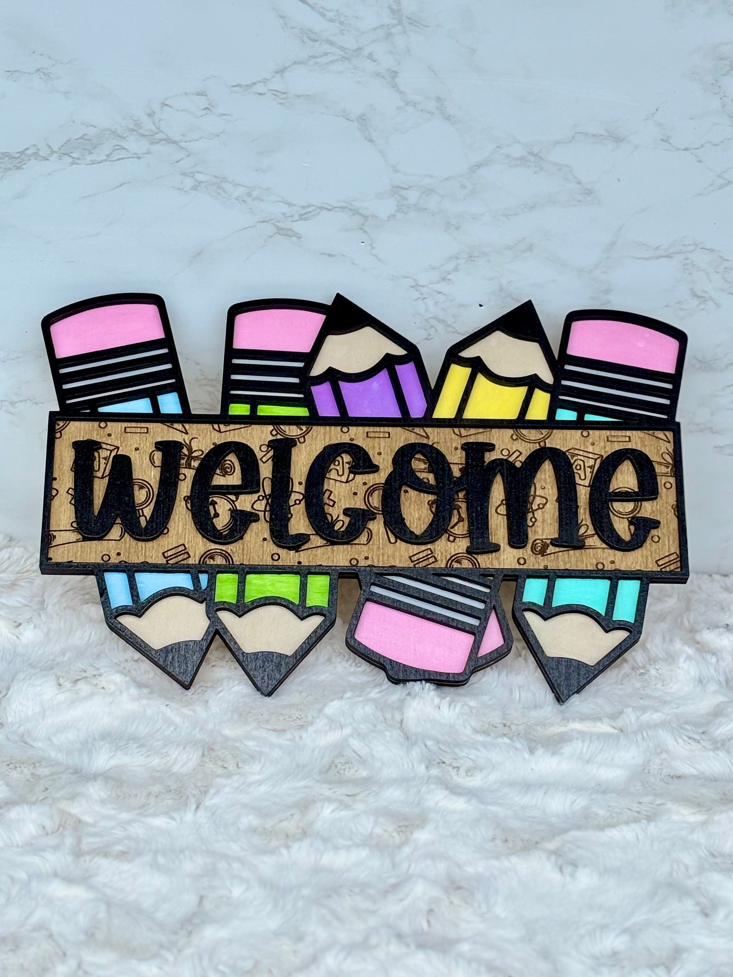 Pencil Welcome Sign