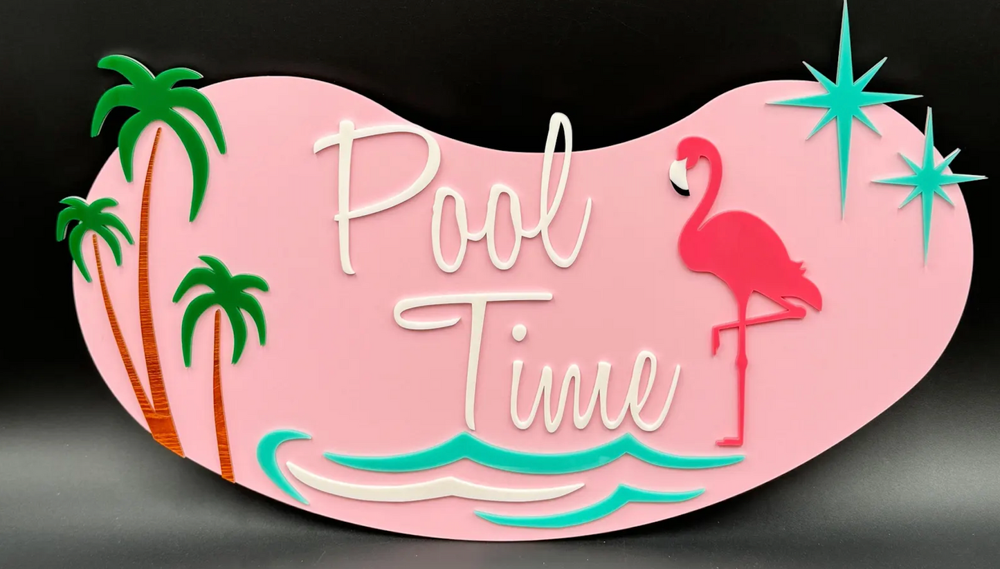 Mid-Century Pool Time Sign