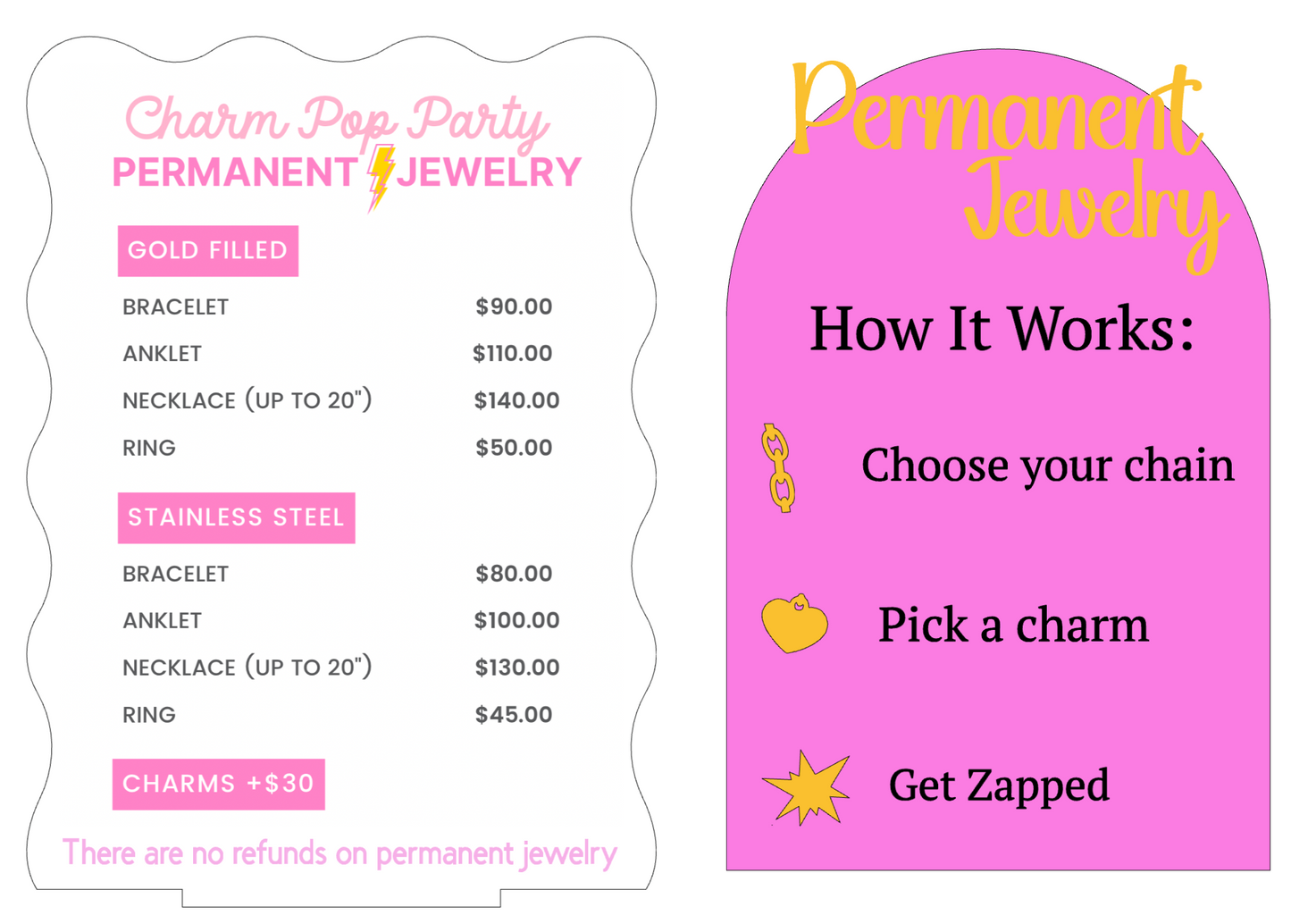 Permanent Jewelry How It Works + Price List