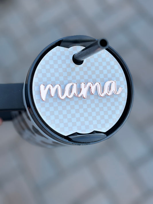 Peach Mama Checkered Stanley Topper