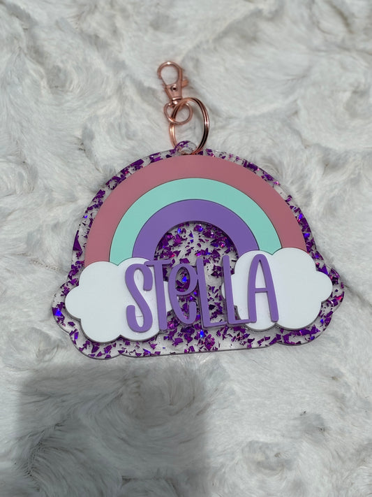 Rainbow Name Keychain