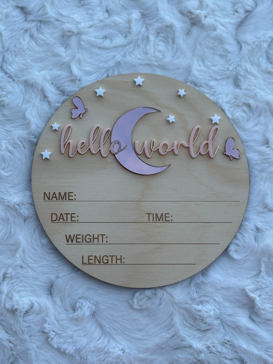 Hello World Birth Stat Announcement
