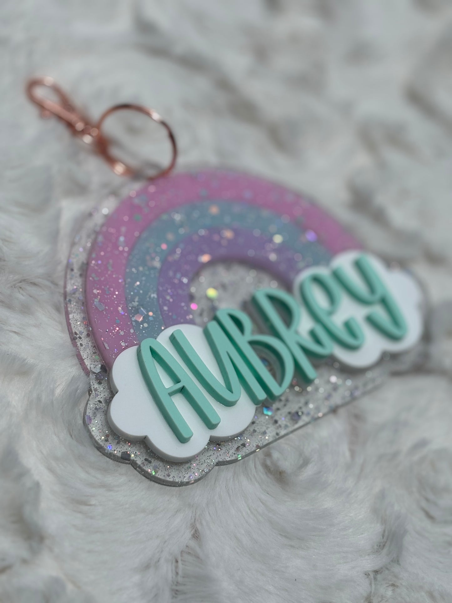 Rainbow Glitz Keychain