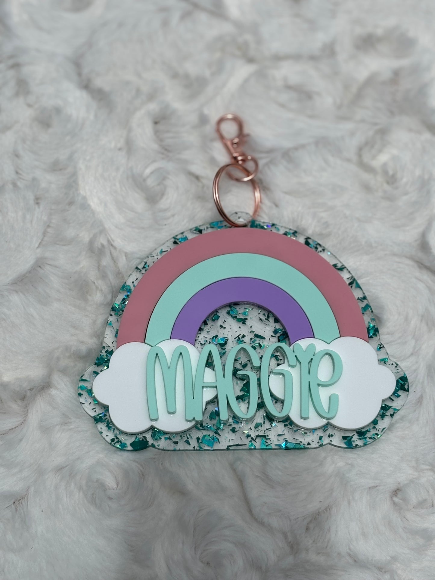 Rainbow Name Keychain