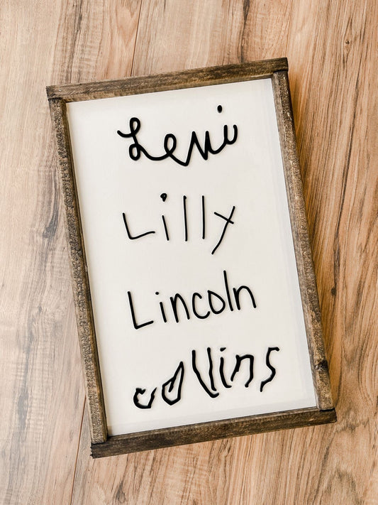 Kids Handwriting Sign