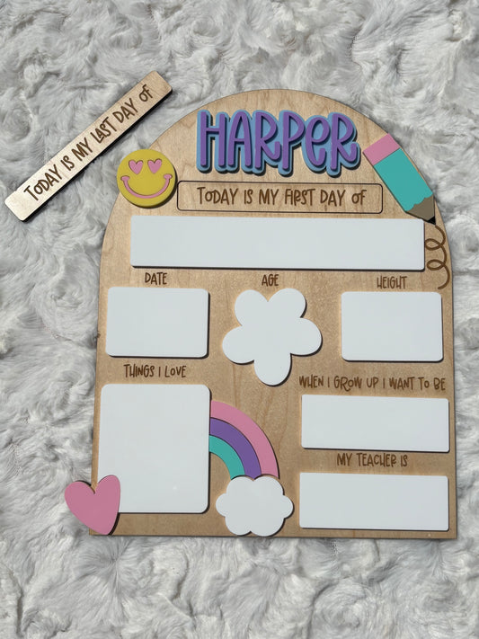 First/Last Back to School Board