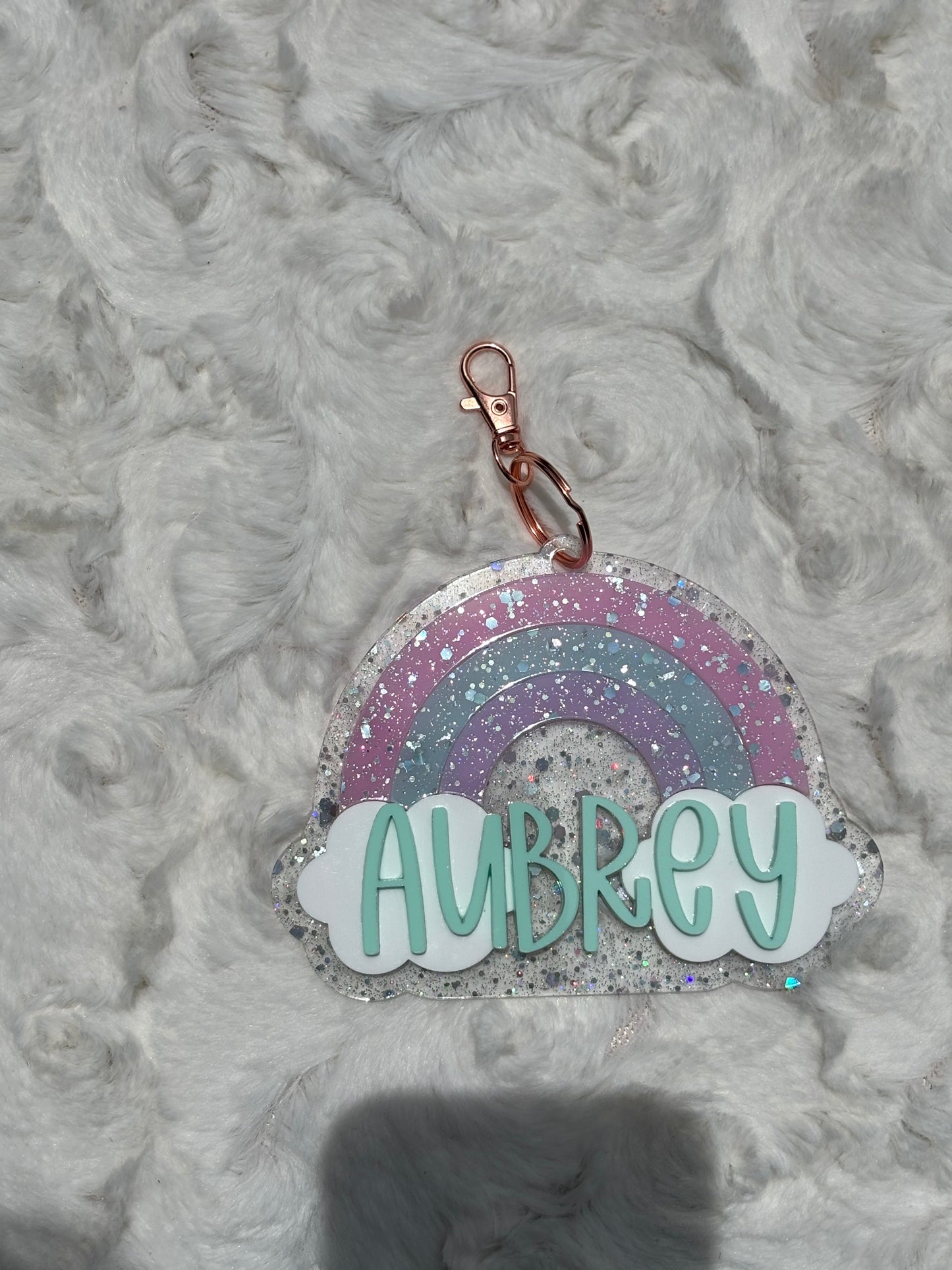 Rainbow Glitz Keychain