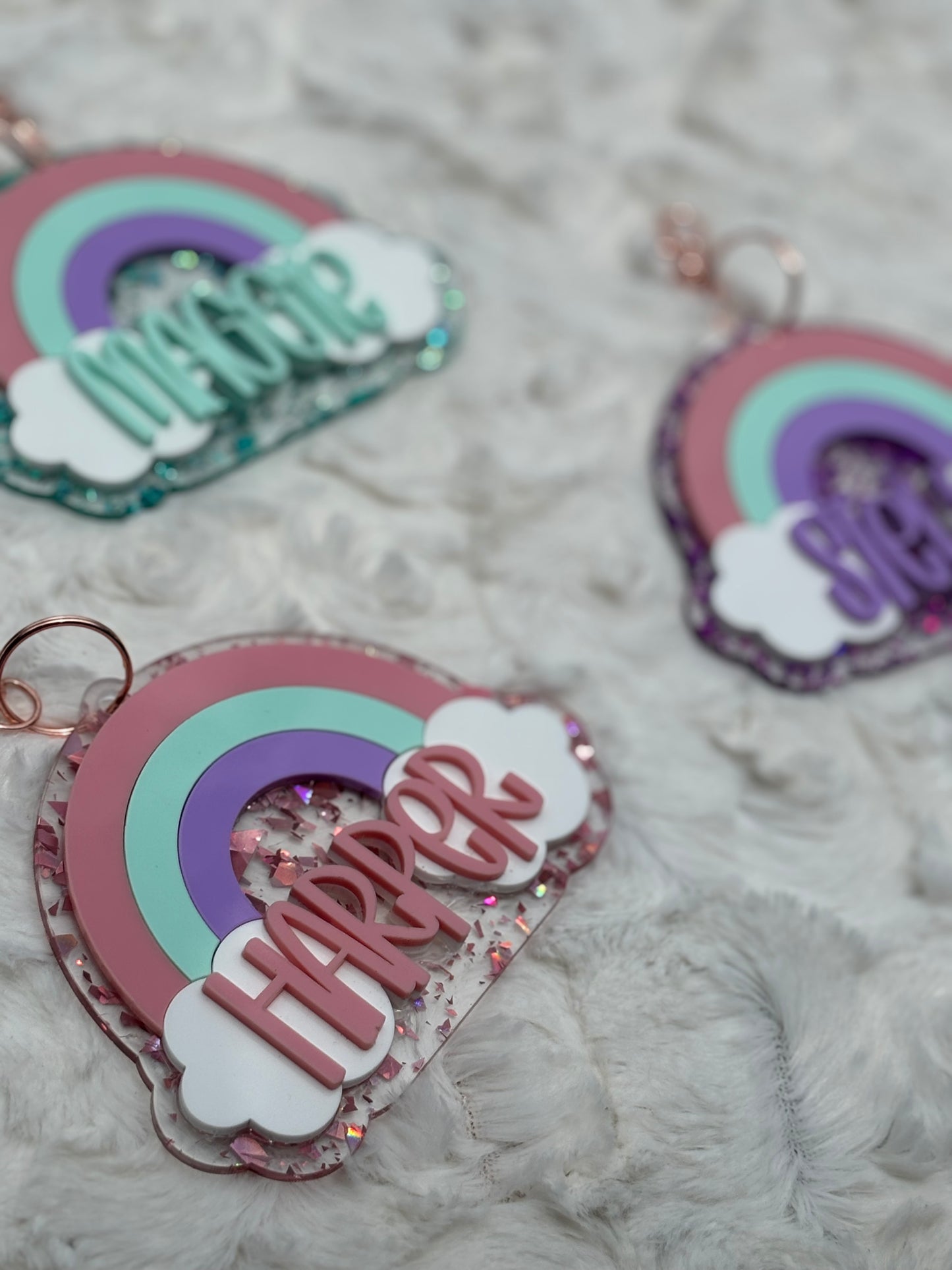 Rainbow Name Keychain