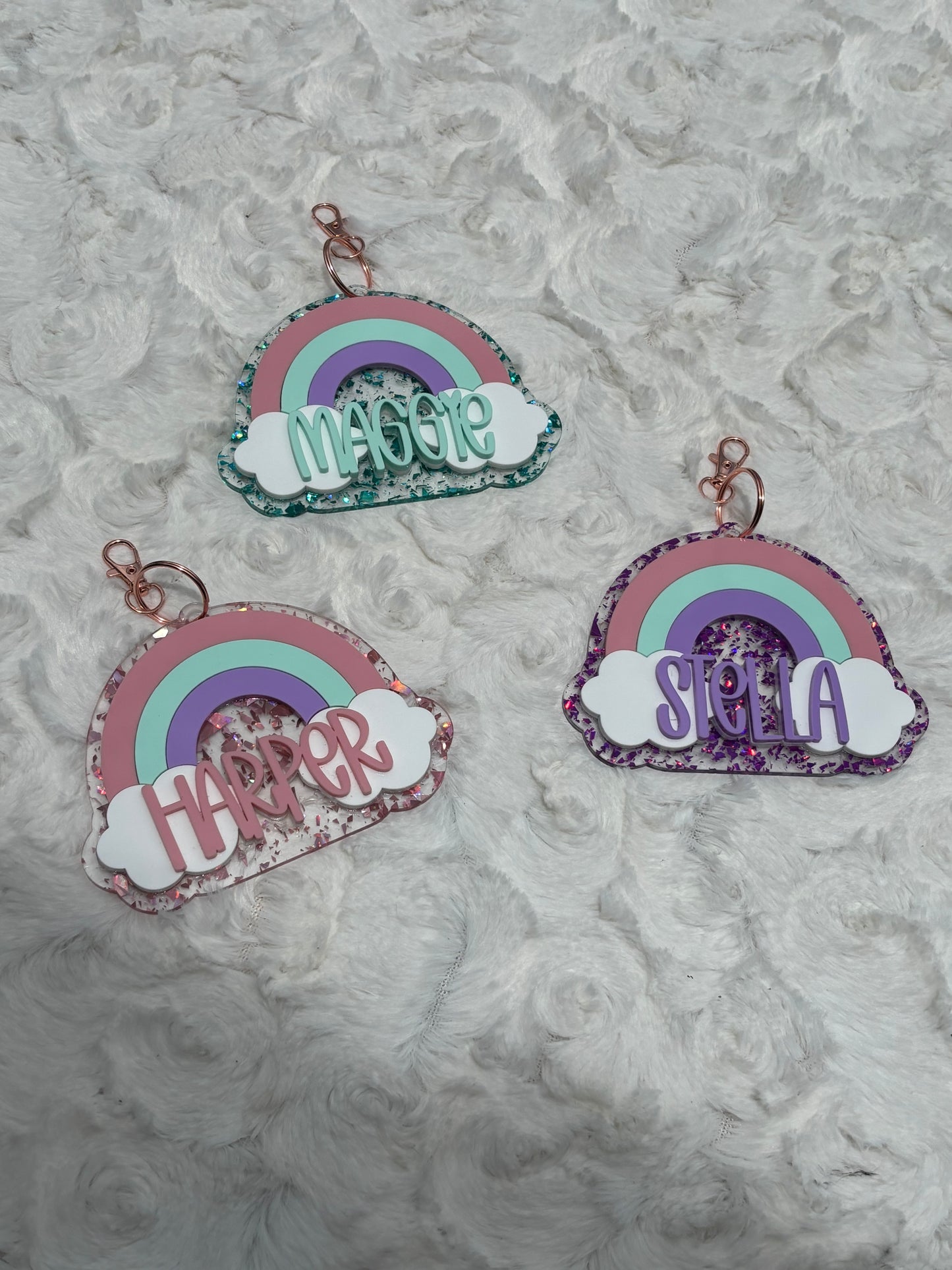 Rainbow Name Keychain