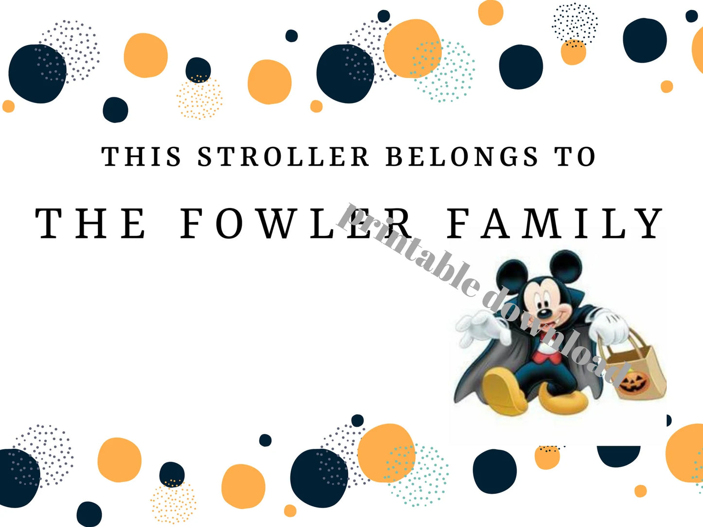 Mouse Stroller Tag