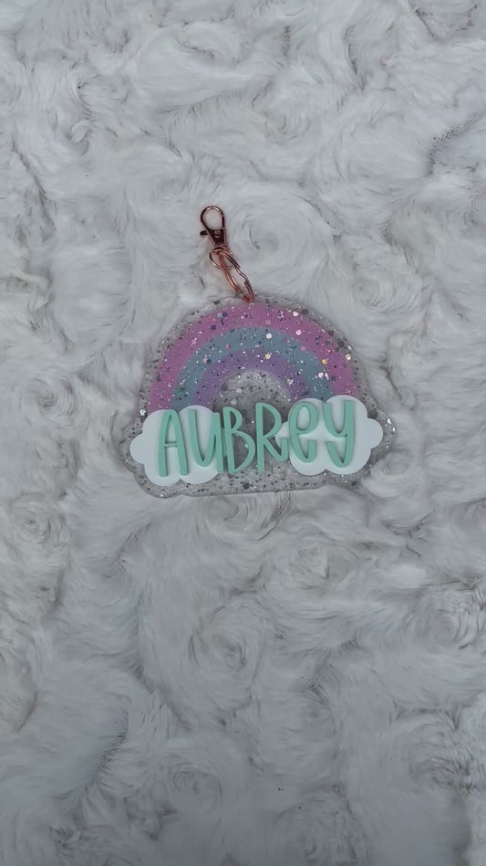 Rainbow Glitz Keychain